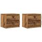 Preview: Nachttische 2 Stk. Altholz-Optik 50x40x43,5 cm Holzwerkstoff