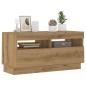 Preview: ARDEBO.de - TV-Schrank mit LED-Leuchten Artisan-Eiche 80x35x40 cm