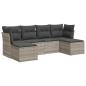 Preview: 6-tlg. Garten-Sofagarnitur mit Kissen Hellgrau Poly Rattan
