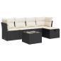 Preview: 6-tlg. Garten-Sofagarnitur mit Kissen Schwarz Poly Rattan