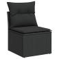 Preview: ARDEBO.de - 7-tlg. Garten-Sofagarnitur mit Kissen Schwarz Poly Rattan