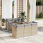 Preview: ARDEBO.de - 6-tlg. Garten-Sofagarnitur mit Kissen Beige Poly Rattan