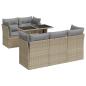 Preview: 6-tlg. Garten-Sofagarnitur mit Kissen Beige Poly Rattan