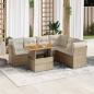 Preview: ARDEBO.de - 7-tlg. Garten-Sofagarnitur mit Kissen Beige Poly Rattan