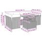 Preview: 7-tlg. Garten-Sofagarnitur mit Kissen Schwarz Poly Rattan