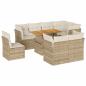 Preview: ARDEBO.de - 9-tlg. Garten-Sofagarnitur mit Kissen Beige Poly Rattan