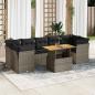 Preview: ARDEBO.de - 8-tlg. Garten-Sofagarnitur mit Kissen Grau Poly Rattan