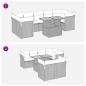 Preview: 8-tlg. Garten-Sofagarnitur mit Kissen Grau Poly Rattan