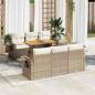 Preview: ARDEBO.de - 7-tlg. Garten-Sofagarnitur mit Kissen Beige Poly Rattan