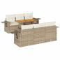 Preview: 7-tlg. Garten-Sofagarnitur mit Kissen Beige Poly Rattan