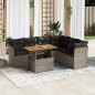 Preview: ARDEBO.de - 7-tlg. Garten-Sofagarnitur mit Kissen Grau Poly Rattan