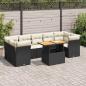Preview: ARDEBO.de - 8-tlg. Garten-Sofagarnitur mit Kissen Schwarz Poly Rattan