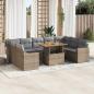 Preview: ARDEBO.de - 10-tlg. Garten-Sofagarnitur mit Kissen Beige Poly Rattan