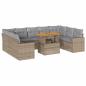 Preview: 10-tlg. Garten-Sofagarnitur mit Kissen Beige Poly Rattan