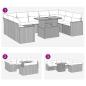 Preview: 10-tlg. Garten-Sofagarnitur mit Kissen Beige Poly Rattan