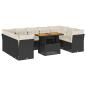 Preview: 10-tlg. Garten-Sofagarnitur mit Kissen Schwarz Poly Rattan