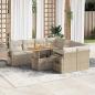 Preview: ARDEBO.de - 9-tlg. Garten-Sofagarnitur mit Kissen Beige Poly Rattan
