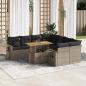 Preview: ARDEBO.de - 9-tlg. Garten-Sofagarnitur mit Kissen Grau Poly Rattan