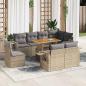 Preview: ARDEBO.de - 9-tlg. Garten-Sofagarnitur mit Kissen Beige Poly Rattan