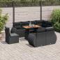 Preview: ARDEBO.de - 9-tlg. Garten-Sofagarnitur mit Kissen Schwarz Poly Rattan