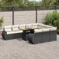 Preview: ARDEBO.de - 11-tlg. Garten-Sofagarnitur mit Kissen Schwarz Poly Rattan