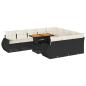 Preview: 11-tlg. Garten-Sofagarnitur mit Kissen Schwarz Poly Rattan
