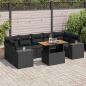Preview: ARDEBO.de - 8-tlg. Garten-Sofagarnitur mit Kissen Schwarz Poly Rattan
