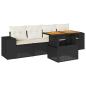 Preview: 5-tlg. Garten-Sofagarnitur mit Kissen Schwarz Poly Rattan