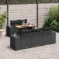 Preview: ARDEBO.de - 6-tlg. Garten-Sofagarnitur mit Kissen Schwarz Poly Rattan
