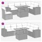 Preview: 7-tlg. Garten-Sofagarnitur mit Kissen Grau Poly Rattan