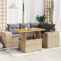 Preview: ARDEBO.de - 5-tlg. Garten-Sofagarnitur mit Kissen Beige Poly Rattan