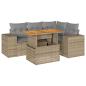 Preview: 5-tlg. Garten-Sofagarnitur mit Kissen Beige Poly Rattan