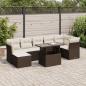 Preview: ARDEBO.de - 8-tlg. Garten-Sofagarnitur mit Kissen Braun Poly Rattan