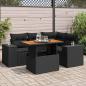 Preview: ARDEBO.de - 5-tlg. Garten-Sofagarnitur mit Kissen Schwarz Poly Rattan