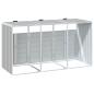 Preview: Mülltonnenbox für 3 Tonnen Grau 216x81x115 cm Stahl