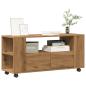 Preview: ARDEBO.de - TV-Schrank mit Rollen Artisan-Eiche 102x34,5x43cm Holzwerkstoff
