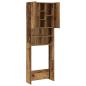 Preview: Waschmaschinenschrank Altholz-Optik 64x25,5x190 cm