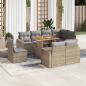 Preview: ARDEBO.de - 9-tlg. Garten-Sofagarnitur mit Kissen Beige Poly Rattan