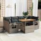 Preview: ARDEBO.de - 7-tlg. Garten-Sofagarnitur mit Kissen Grau Poly Rattan