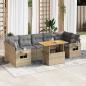 Preview: ARDEBO.de - 8-tlg. Garten-Sofagarnitur mit Kissen Beige Poly Rattan