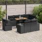 Preview: ARDEBO.de - 9-tlg. Garten-Sofagarnitur mit Kissen Schwarz Poly Rattan