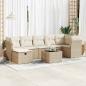 Preview: ARDEBO.de - 8-tlg. Garten-Sofagarnitur mit Kissen Beige Poly Rattan