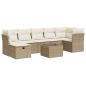 Preview: 8-tlg. Garten-Sofagarnitur mit Kissen Beige Poly Rattan