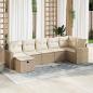 Preview: ARDEBO.de - 7-tlg. Garten-Sofagarnitur mit Kissen Beige Poly Rattan