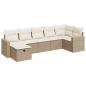 Preview: 7-tlg. Garten-Sofagarnitur mit Kissen Beige Poly Rattan