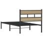 Preview: Metallbett ohne Matratze Sonoma-Eiche 100x200 cm