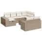 Preview: 11-tlg. Garten-Sofagarnitur mit Kissen Beige Poly Rattan