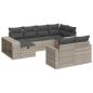 Preview: 10-tlg. Garten-Sofagarnitur mit Kissen Hellgrau Poly Rattan
