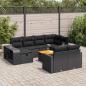 Preview: ARDEBO.de - 11-tlg. Garten-Sofagarnitur mit Kissen Schwarz Poly Rattan