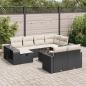 Preview: ARDEBO.de - 11-tlg. Garten-Sofagarnitur mit Kissen Schwarz Poly Rattan